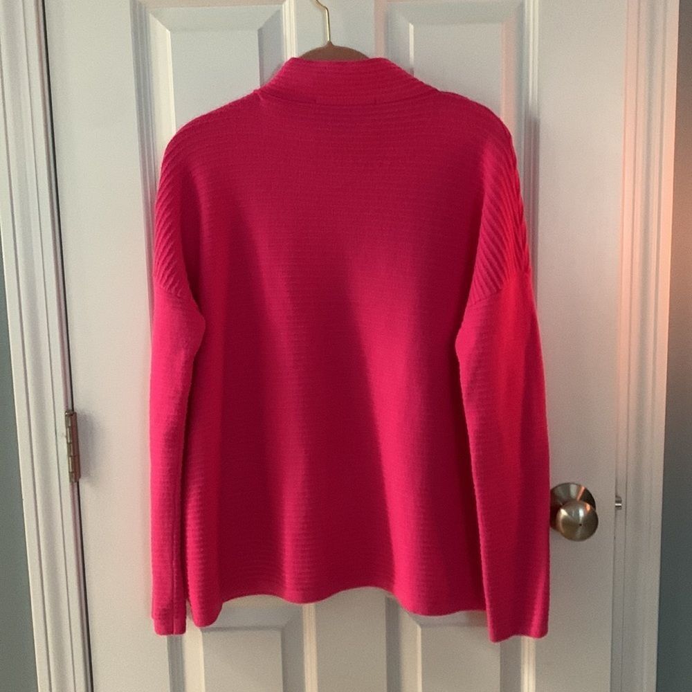 French Connection Women's Hot Pink Babysoft Turtleneck Sweater - Picture 3 of 6